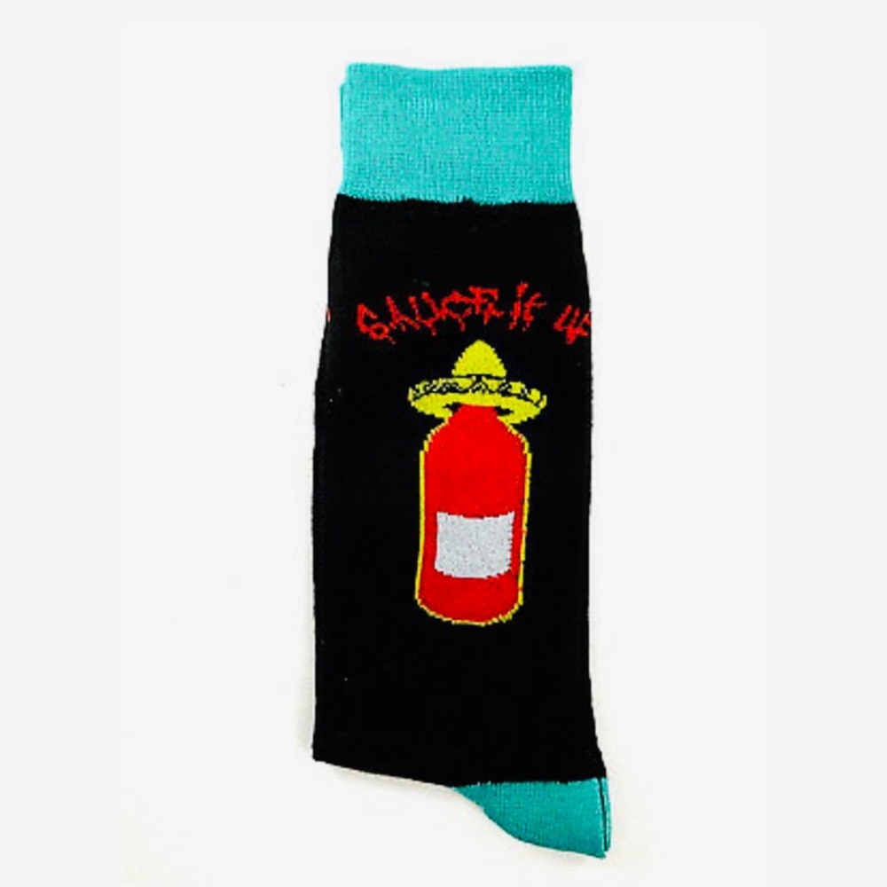 Novelty fun socks - Sriracha “sauce it up”